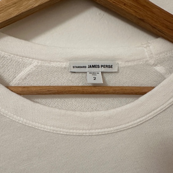 James Perse Vintage French Terry Relaxed Sweatshirt in White | Size 2 - Picture 8 of 11